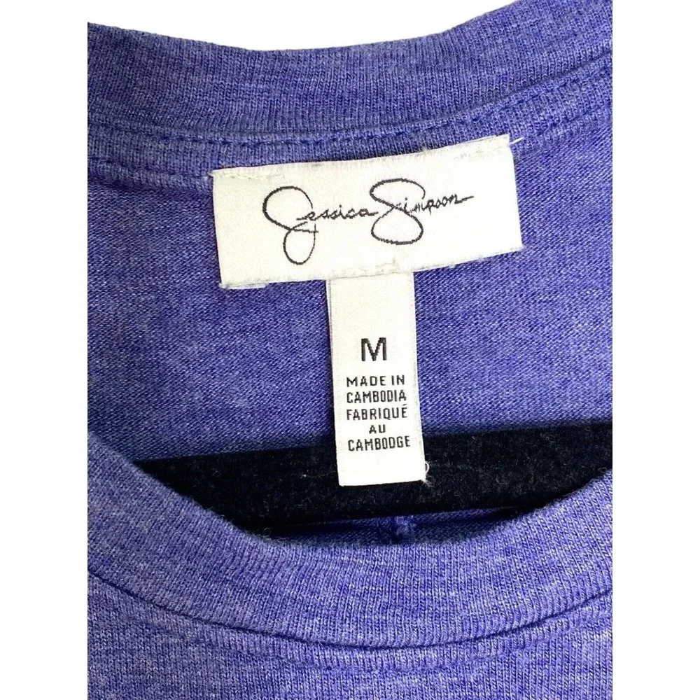Jessica Simpson Woman's Blue Stretch Trapeze Shirts Dress‎ Medium Pocket Comfy